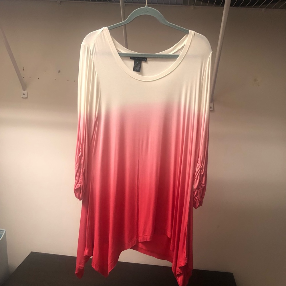 Grace Elements XL Long Sleeve Pink Ombré Tunic